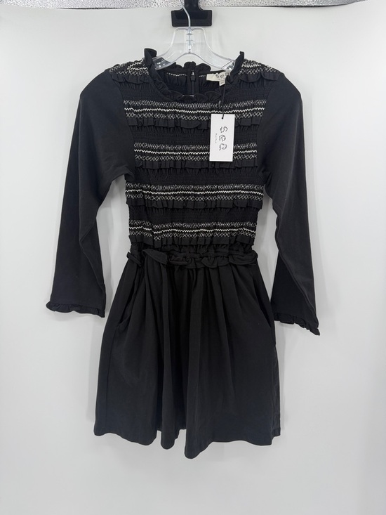 Sea New York Girls Mable Cambric LS Smocked Dress - Black - 12Y - New with tags